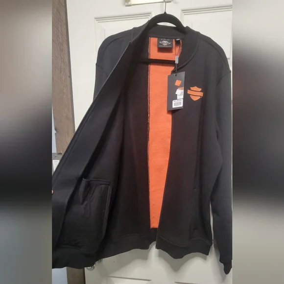 Harley-Davidson Black and Orange Crewneck Sweater - Picture 4 of 5